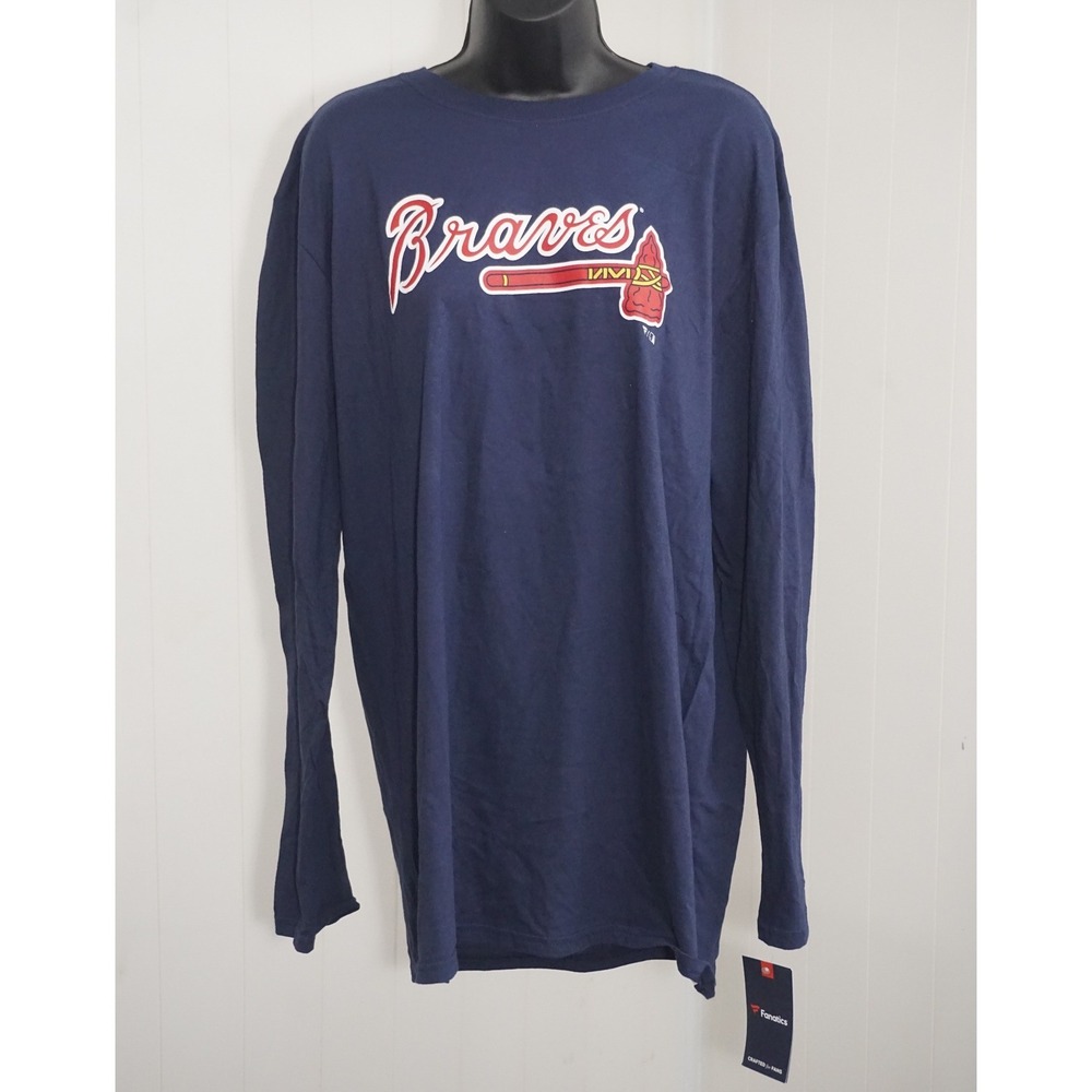 Fanatics XL Atlanta Braves Navy Blue Long Sleeve Graphic T-Shirt MLB